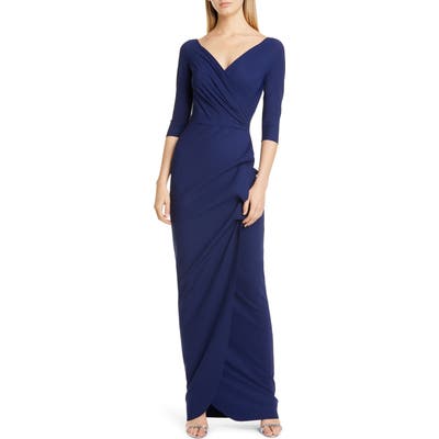 Chiara Boni La Petite Robe Florien Ruched Evening Dress, US / 40 IT - Blue