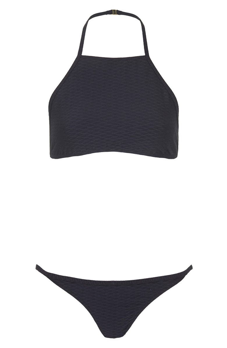 Topshop Textured Halter Bikini | Nordstrom