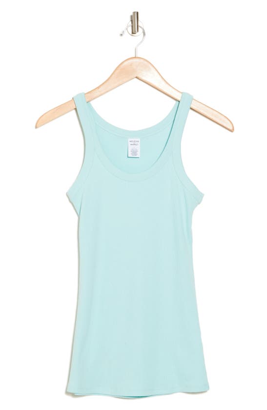 Shop Melrose And Market Rib Scoop Neck Tank In Teal Turquoise