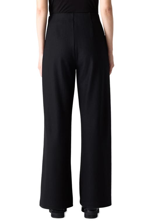 Eileen Fisher Petite Cropped Wide-leg Crepe Pants In Black