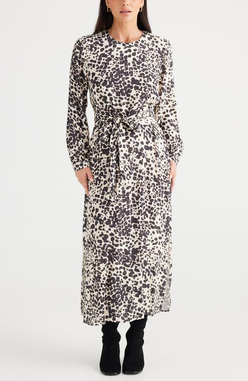 BRAVE + TRUE BRAVE+TRUE TURNING POINT PRINT LONG SLEEVE MAXI DRESS 