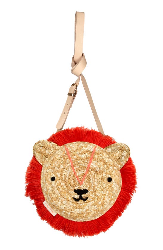 Shop Meri Meri Kids' Lion Straw Crossbody Bag