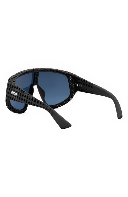 Shop Dior '3d M1u Mask Sunglasses In Matte Black/blue