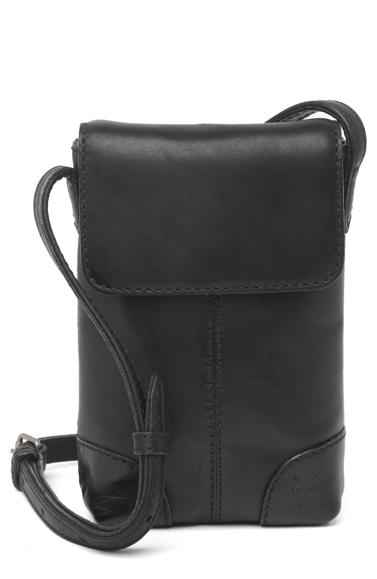 Frye Melissa Leather Crossbody Phone Wallet In Black