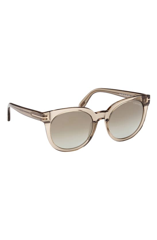Shop Tom Ford Moira 53mm Gradient Butterfly Sunglasses In Transparent Oyster/ Brown Blue