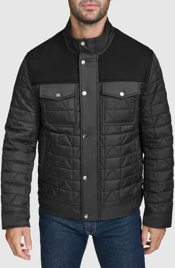 Cole Haan Mixed Media Quilted Jacket Nordstrom