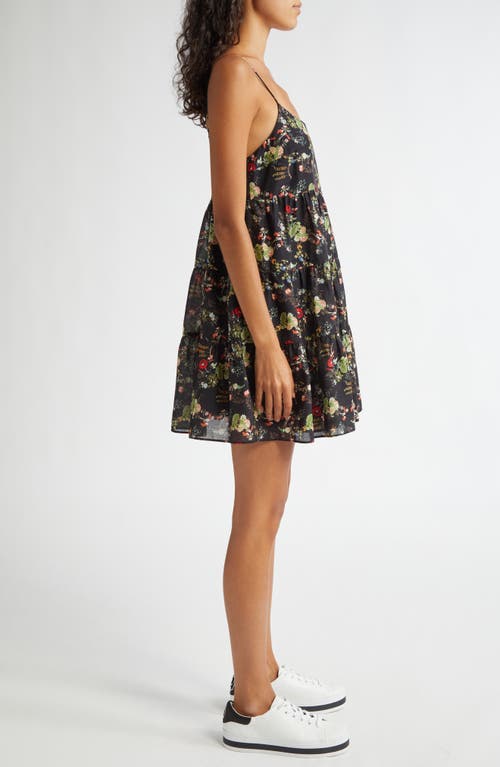 Shop Alice And Olivia Alice + Olivia Collen Floral Minidress In Blush Kiss Black