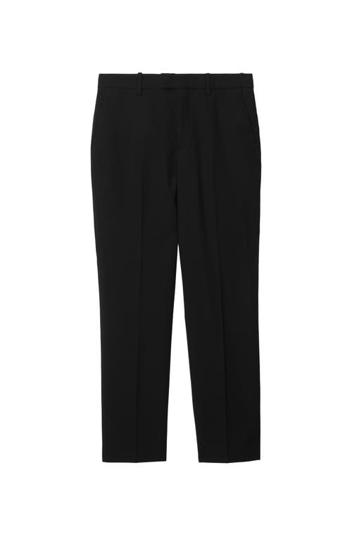 Shop Burberry Wool Tailored Trousers In Black