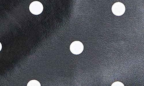 English Factory Polka Dot Faux Leather Miniskirt In Black/ White