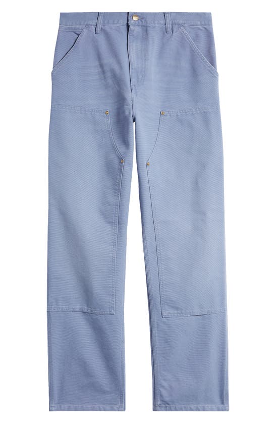 Shop Carhartt Double Knee Pants In Bay Blue Aged Canvas