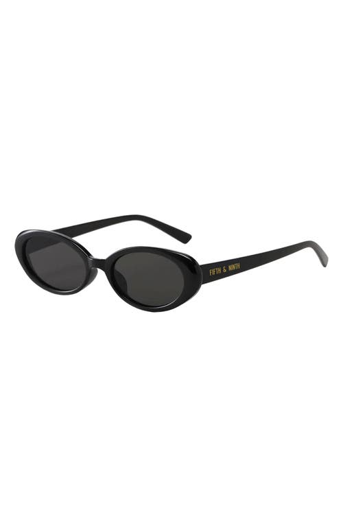 Fifth & Ninth Taya 53mm Polarized Oval Sunglasses In Black/black