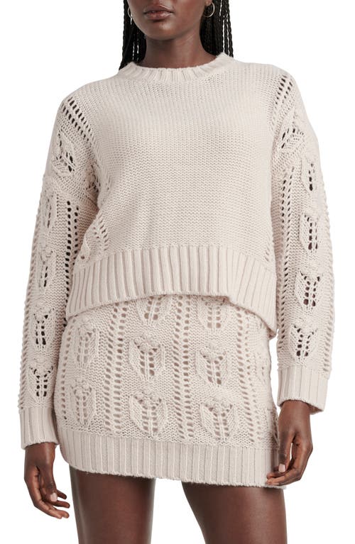 Splendid Portland Mix Stitch Wool Blend Sweater In Pale Oak Heather