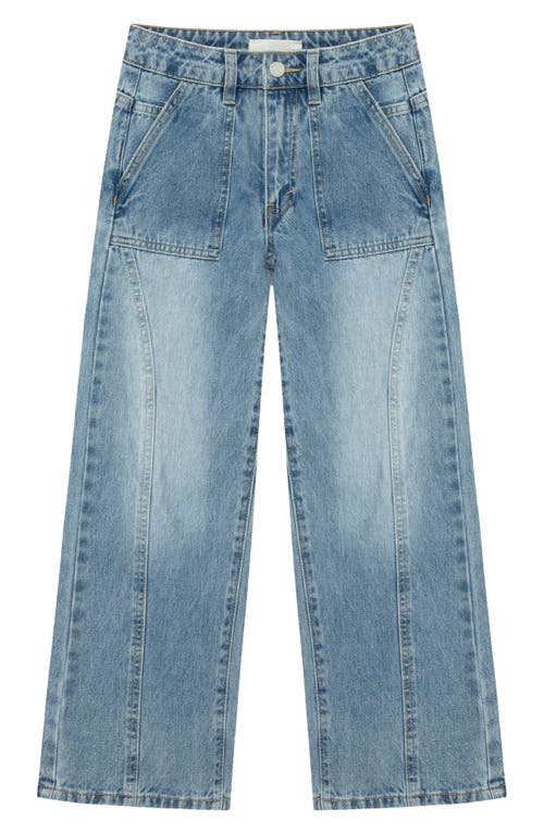 Shop Habitual Kids Kids' Seamed Wide Leg Jeans In Indigo