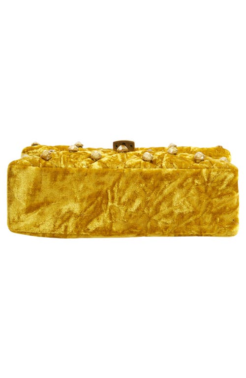 Kurt Geiger London Mini Brixton Velvet Shoulder Bag In Dark Yellow