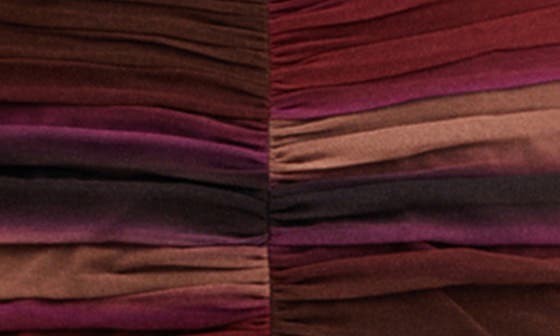 MANGO Gradient Pleat Chiffon Maxi Dress in Burgundy