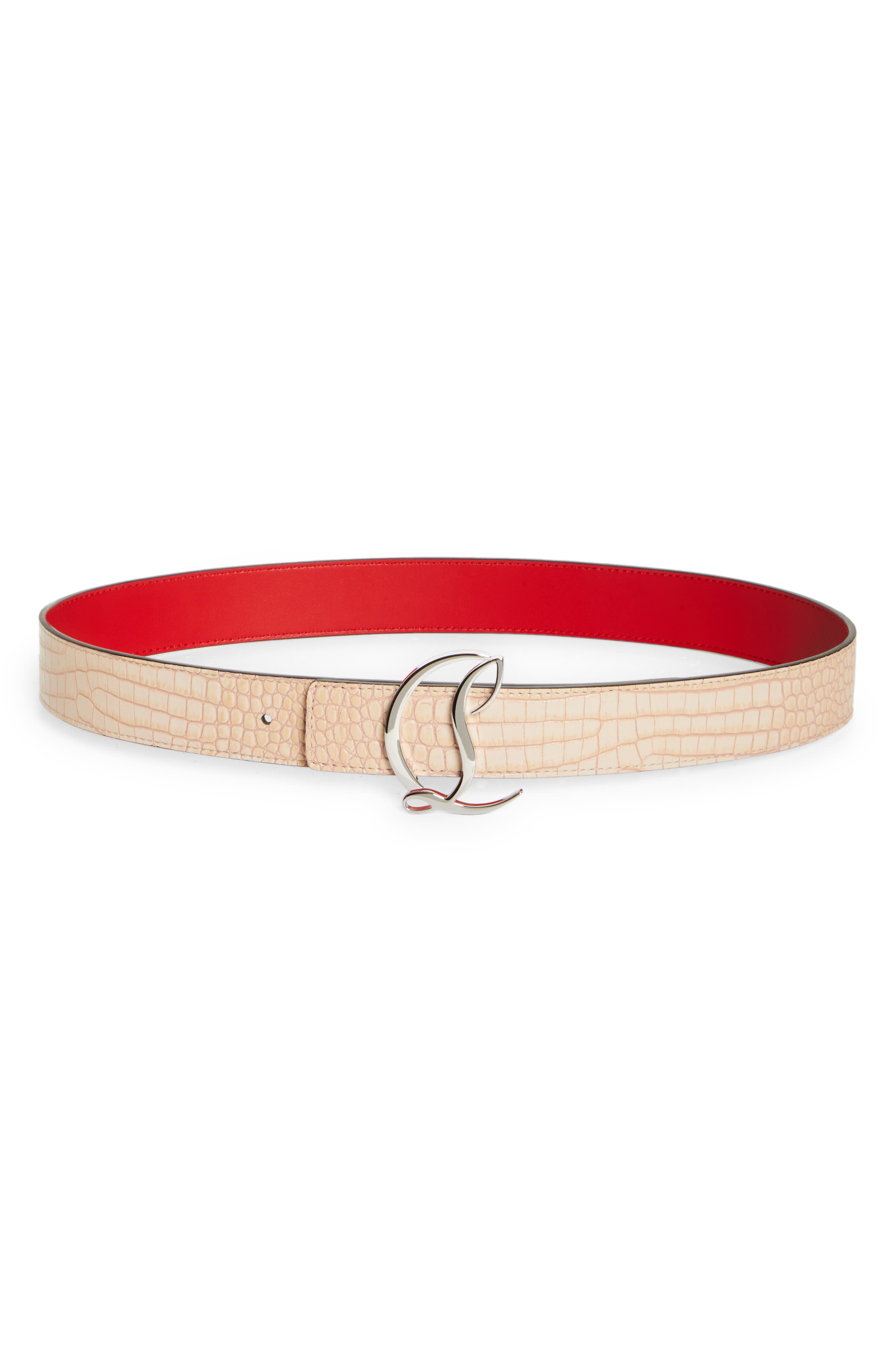 CL Logo Animal Print Leather Belt in Multicoloured - Christian