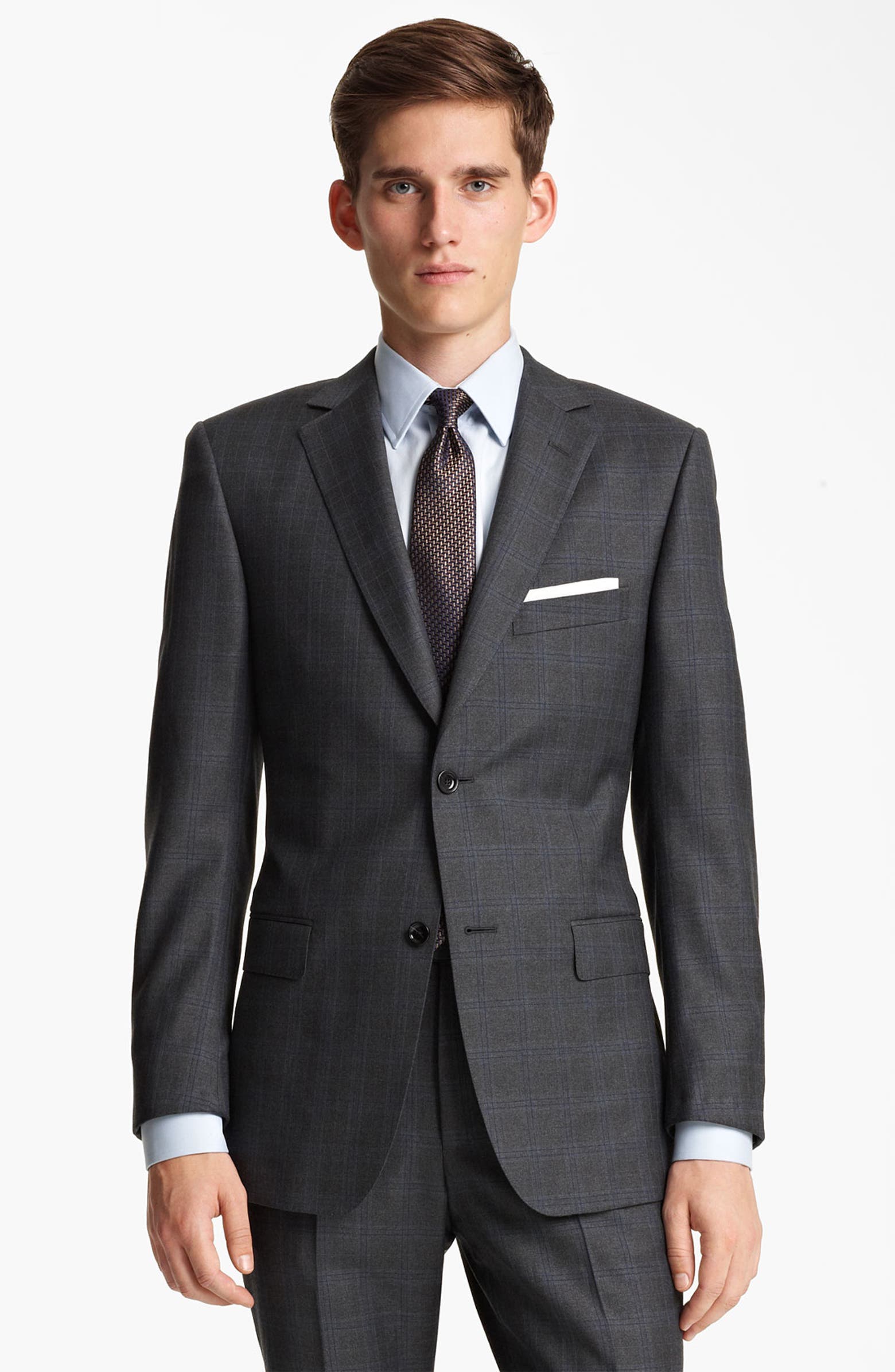 Z Zegna Trim Fit Check Wool Suit | Nordstrom