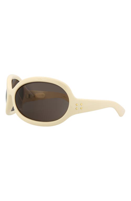 Gucci Novelty 77mm Oversize Shield Sunglasses In White White Brown