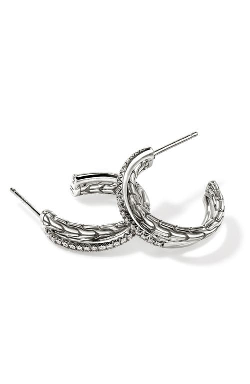 Shop John Hardy Jh Essentials Pavé Crossover Earring, Sterling Silver In Silver/diamond