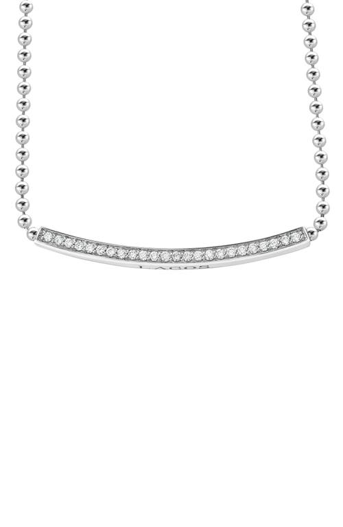 LAGOS Caviar Spark Diamond Bar Necklace in Silver/Diamond at Nordstrom