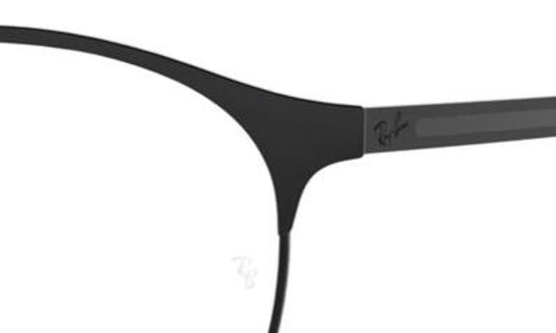Shop Ray Ban 55mm Semi Rimless Round Optical Glasses In Matte Black