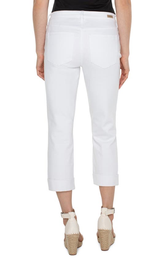 Shop Liverpool Los Angeles Charlie Roll Hem Crop Jeans In Bright White