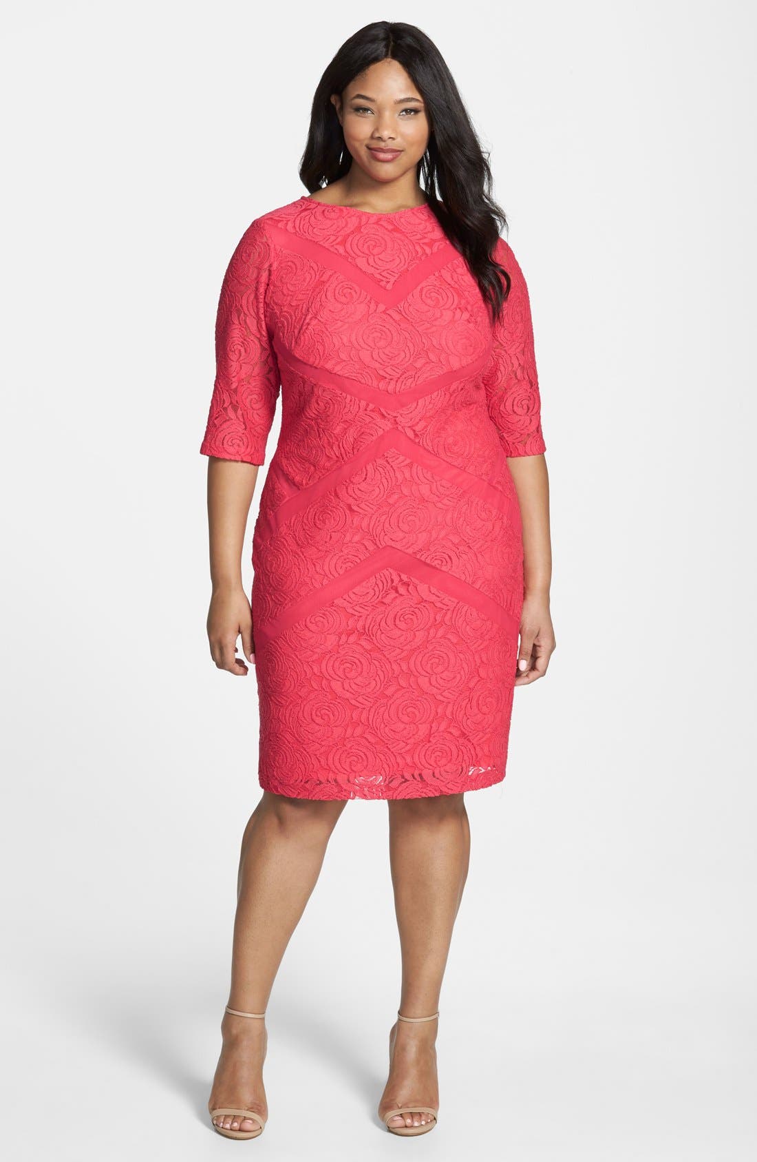 Julia Jordan Spliced Lace Sheath Dress (Plus Size) | Nordstrom