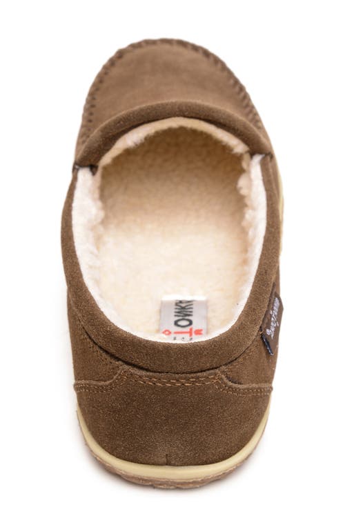 Minnetonka Tilden Faux Shearling Lined Slipper In Brown