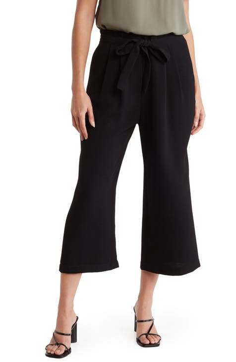  Promover Wide Leg Capris Pants For Women High Waist Crop  Dress Pants Flowy Stretch Business Casual Work Capri Trousers Pockets
