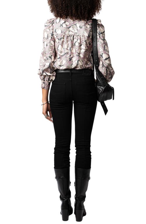 Shop Zadig & Voltaire Telia Wild Chains Print Silk Top In Ecru