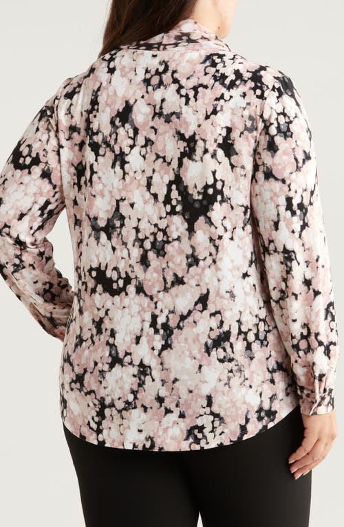 Shop Anne Klein Dot Print Scarf Accent Top In Rose Multi