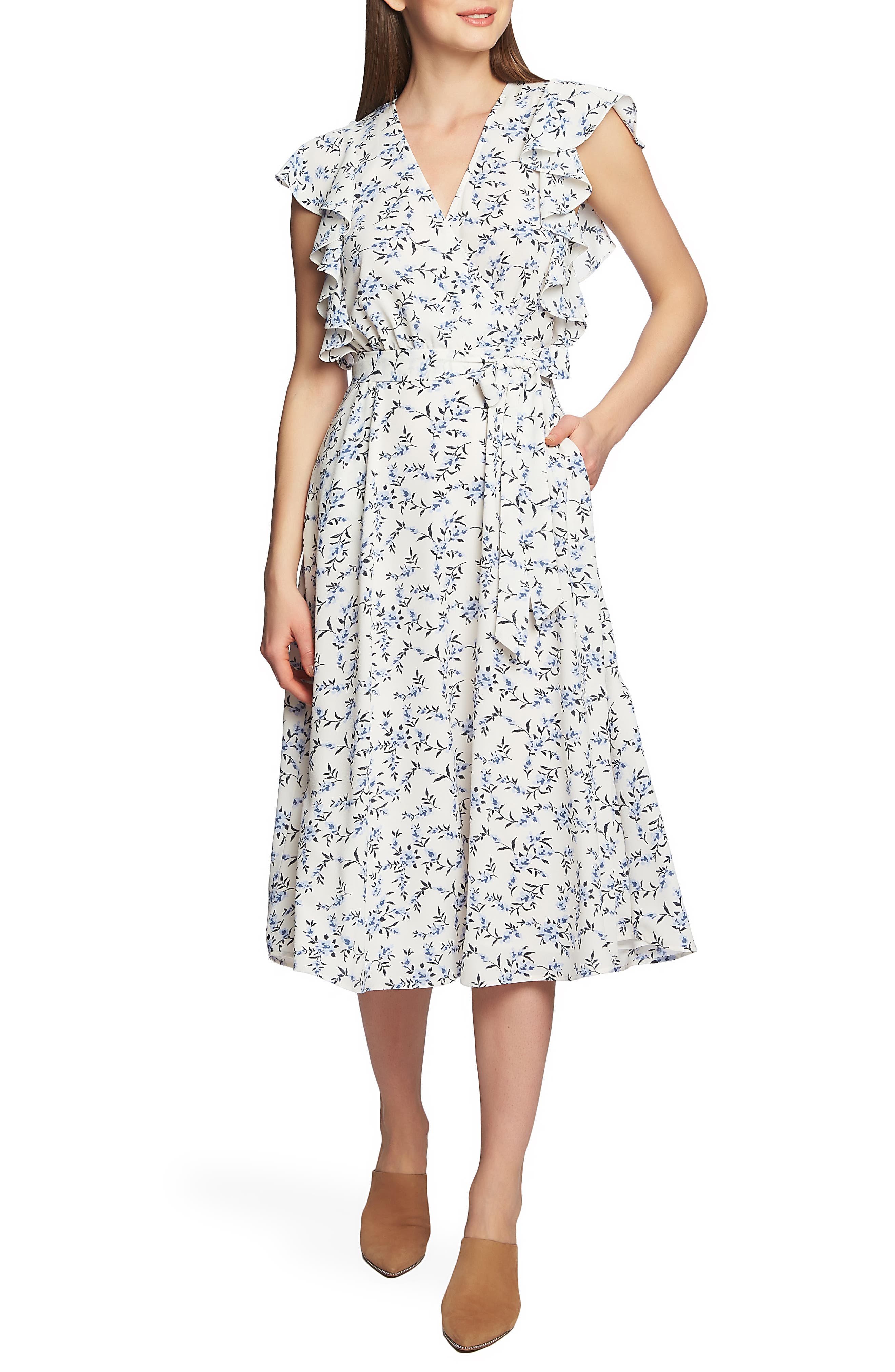 1.state Blossom Cluster Wrap Dress