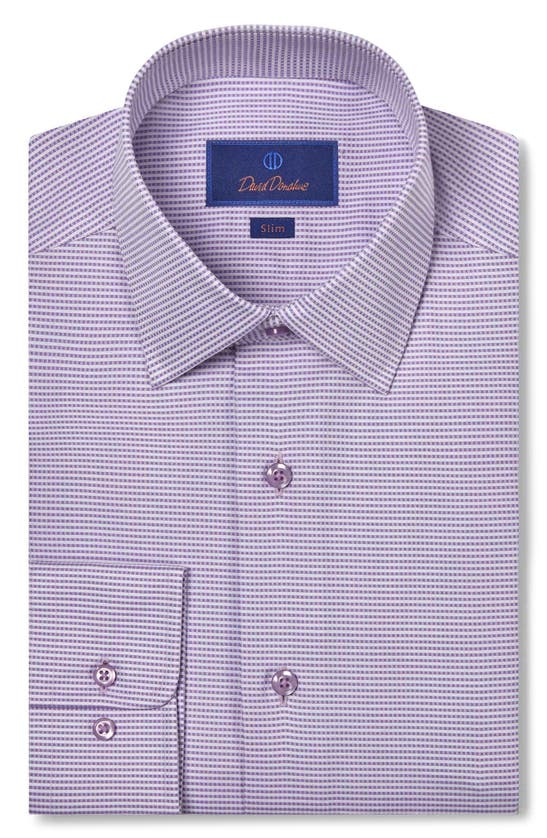 Shop David Donahue Slim Fit Micro Dobby Dress Shirt In Lilac