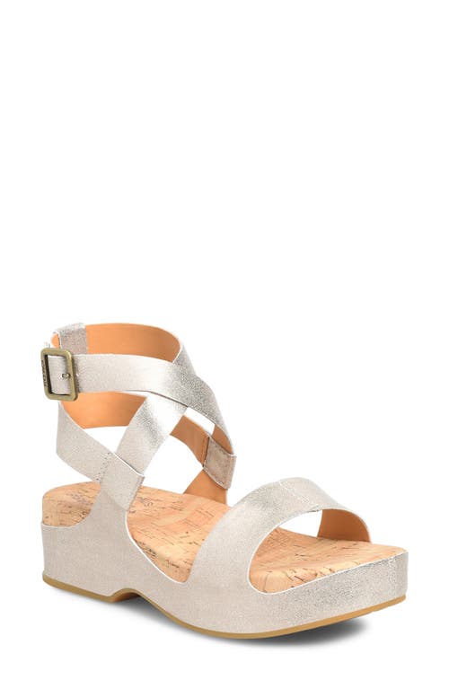 Kork-Ease Yadira Ankle Strap Platform Sandal in Gold Metallic