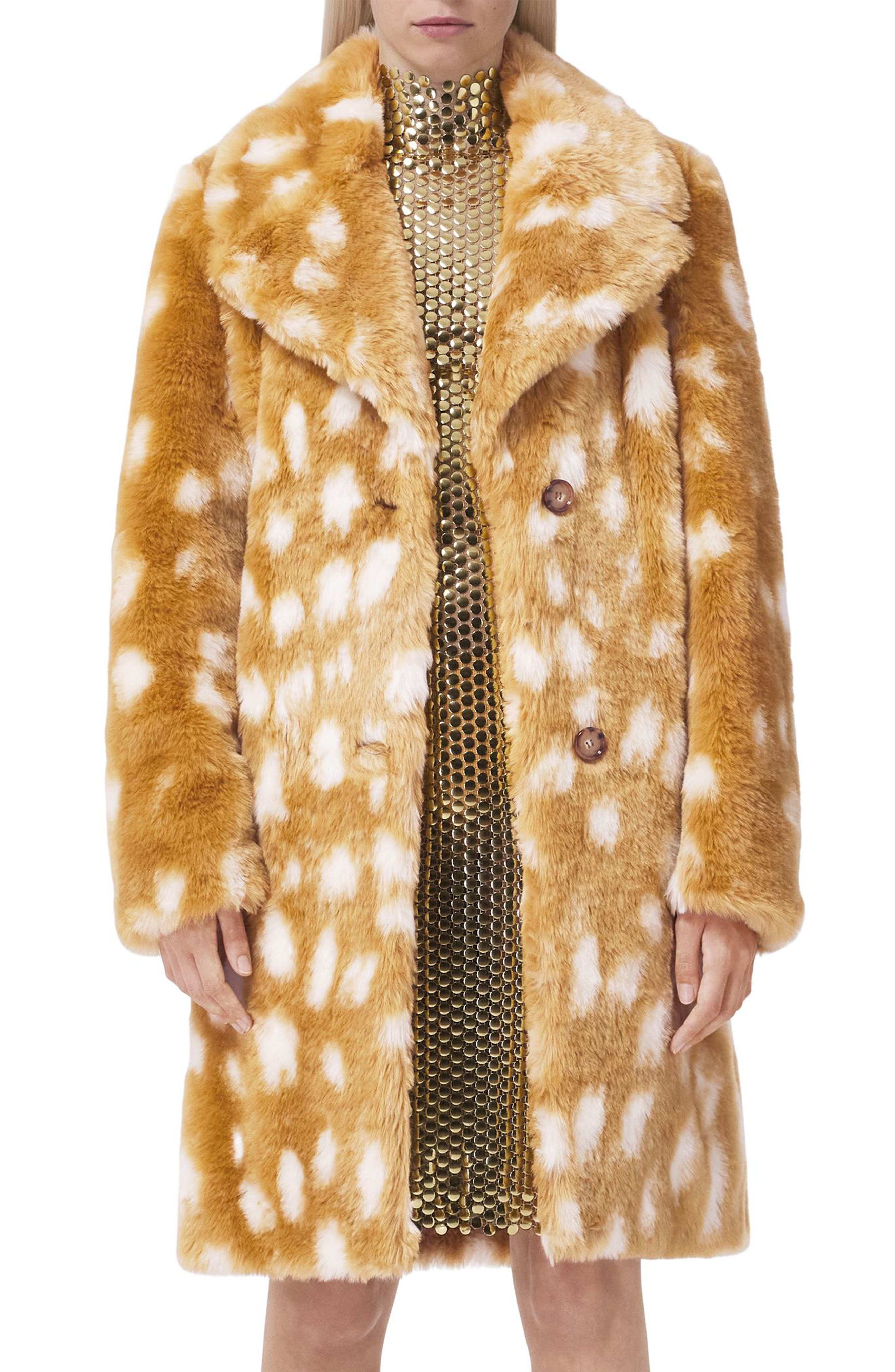 burberry faux fur coat