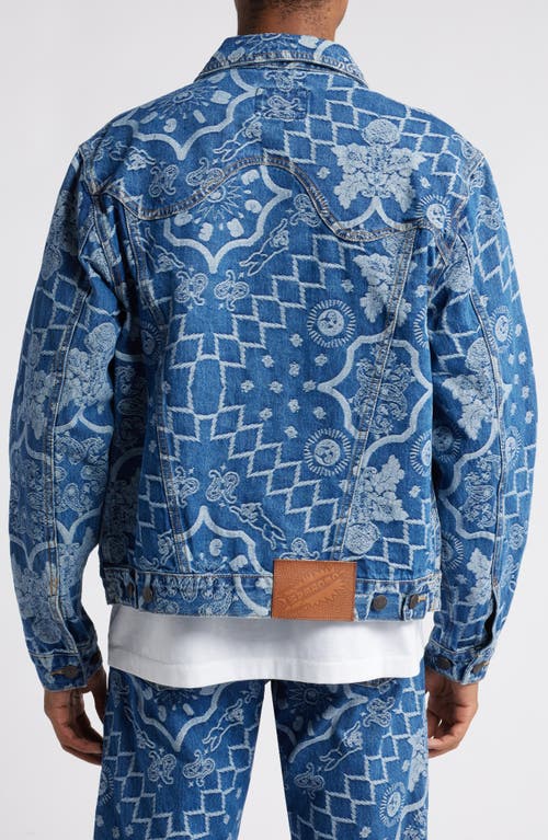 ICECREAM ICECREAM BLUE DREAMS FLORAL JACQUARD DENIM TRUCKER JACKET 