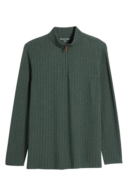 Shop Mizzen + Main Mizzen+main Herringbone Knit Half Zip Pullover In Spruce Herringbone