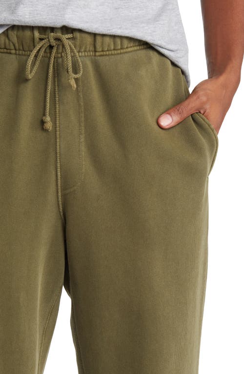 Shop Elwood Core Organic Cotton Brushed Terry Sweatpants In Vintage Green