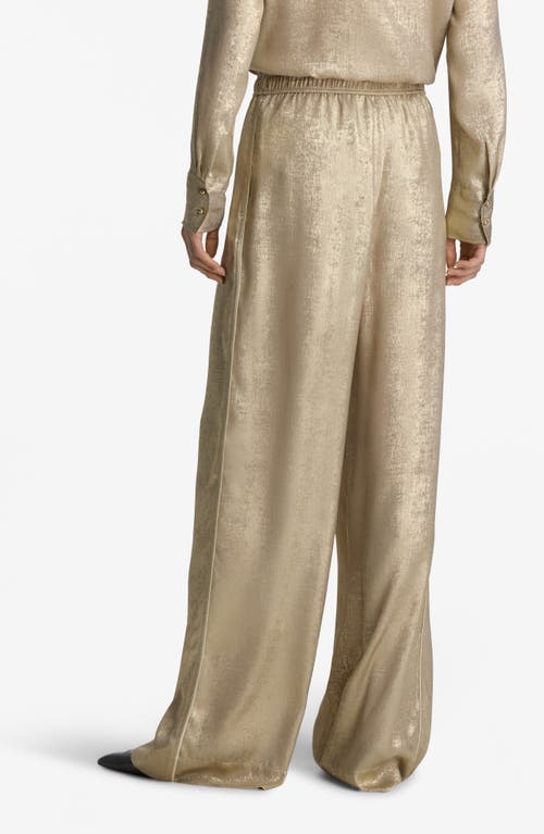 Shop St John St. John Collection Metallic Pull-on Pants In Champagne