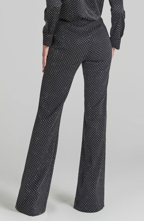 Shop Nadine Merabi Kira Rhinestone Detail Pants In Black