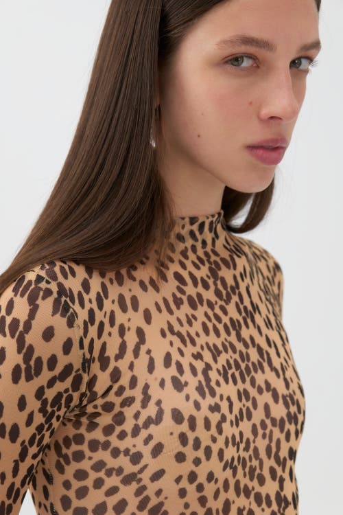 Shop Nocturne Leopard Print Bodysuit In Multi-colored