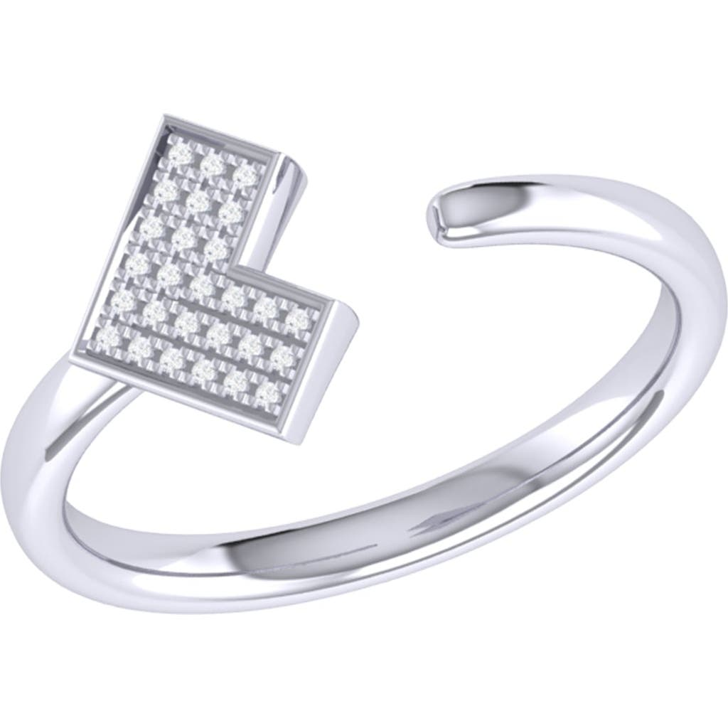 Luvmyjewelry One Way Arrow Sterling Silver Diamond Open Ring In Silver