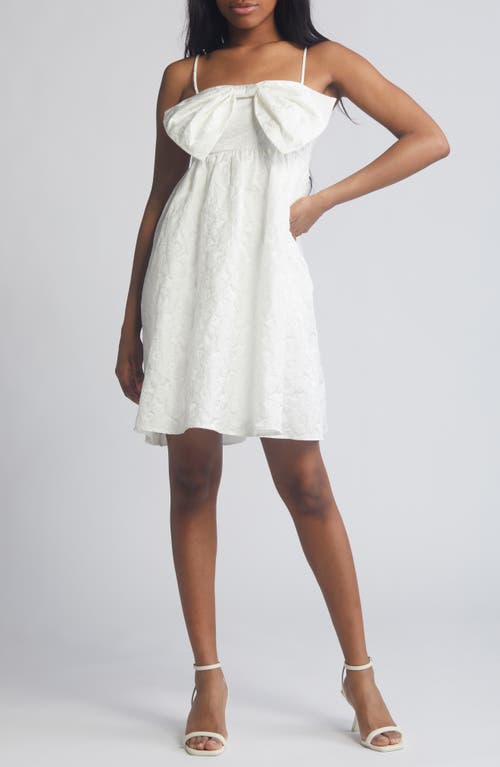Bow Front Minidress in Ivory Cloud