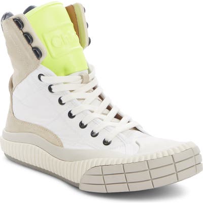Chloe Clint High Top Sneaker, Beige