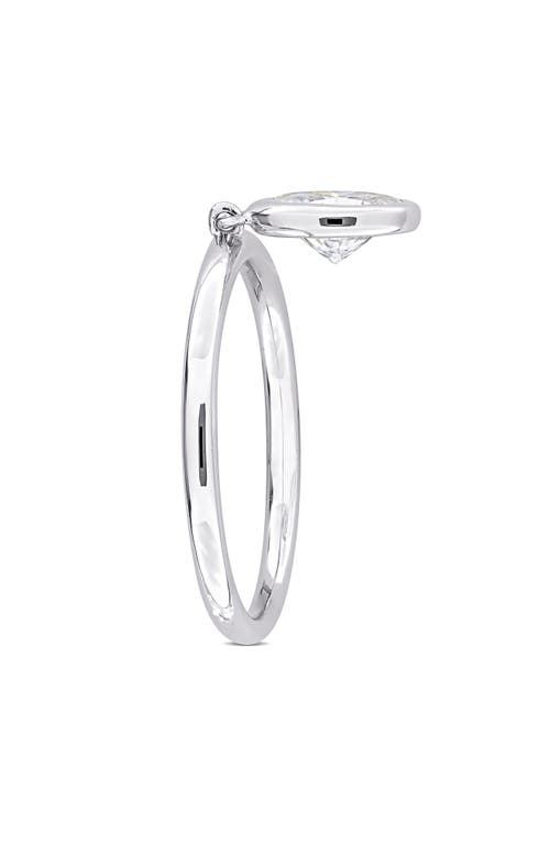 Delmar Lab-created Moissanite Drop Ring In White