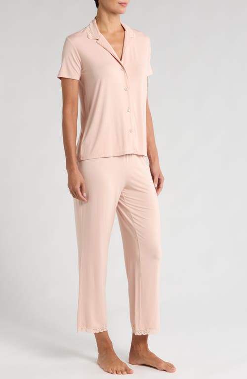 NATORI NATORI FEATHERS LACE TRIM JERSEY PAJAMAS 