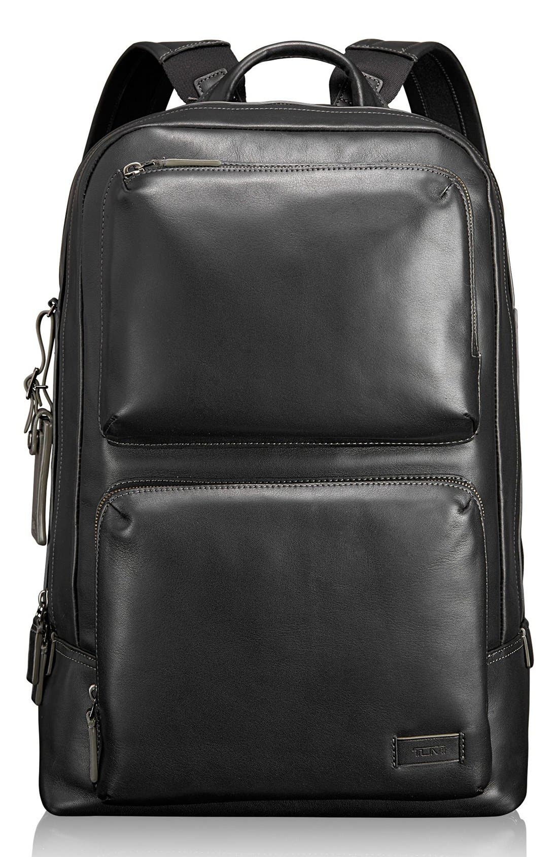 tumi harrison leather backpack