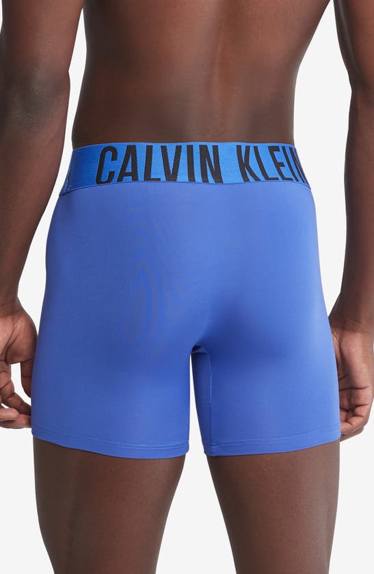 Shop Calvin Klein 3-pack Intense Power Microfiber Boxer Briefs In Dazzling Blue