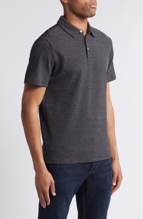 Shop Robert Barakett Cloverdale Waffle Knit Polo In Black