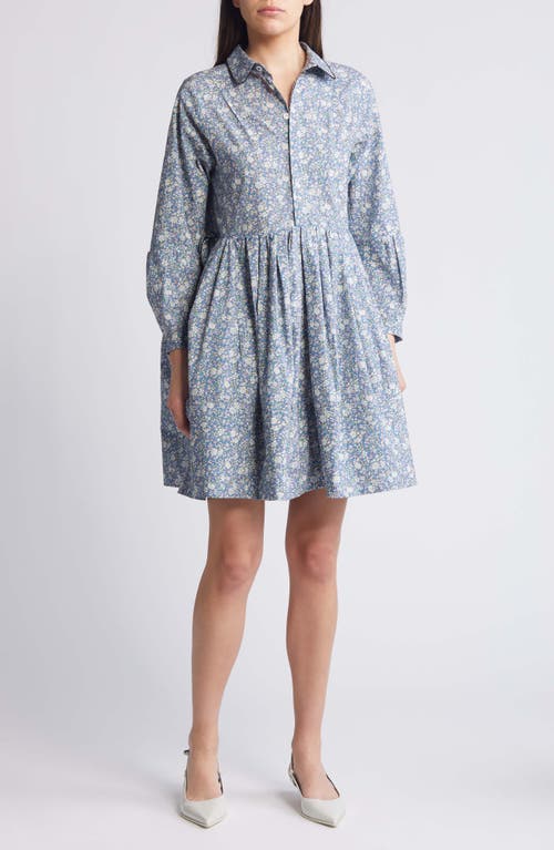 NACKIYÈ x Liberty London Jasmine Floral Long Sleeve Shirtdress in Bosphor Garden Day at Nordstrom, Size 10 Us